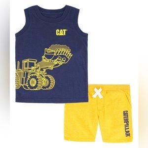 NWT CATERPILLAR BOYS 2PC PLAY SET TANK & SHORTS SZ 4